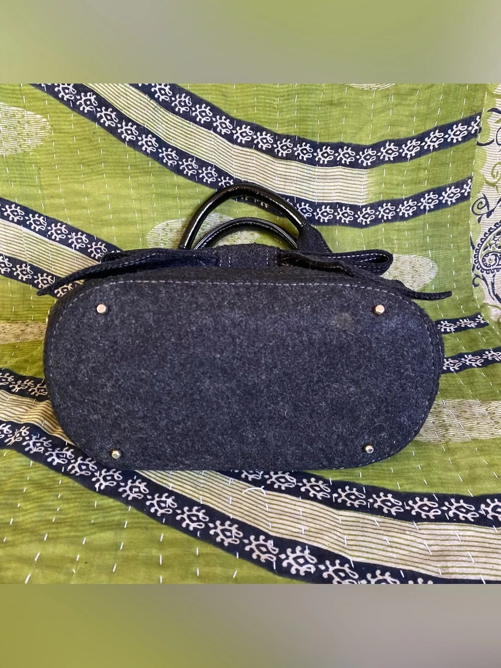 RARE Kate Spade Charcoal Grey Wool Pilgrim Hill Tate Tote Bag Quiet Luxury